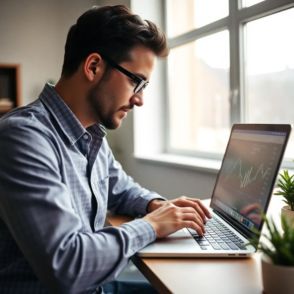 Nederlandse professional die financiële doelen plant op laptop