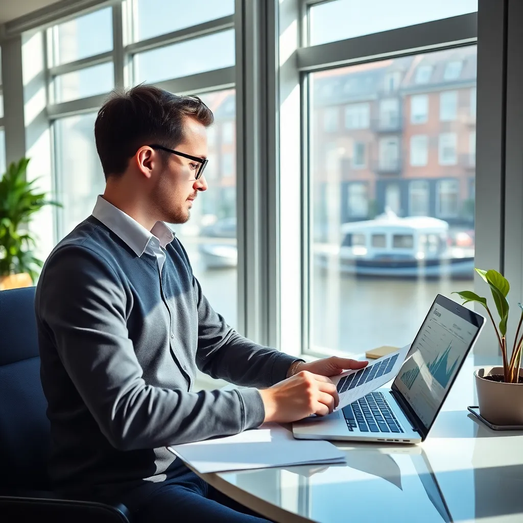 Persoon die financiële planning doet met Nederlandse belastingdocumenten